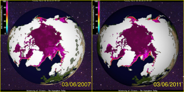 Arctic Ice March 2011 - Update #1