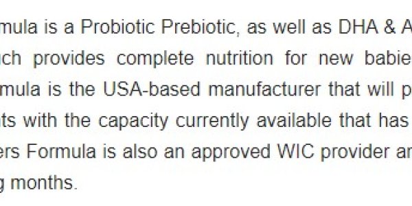 Mother’s Touch Formula: Probiotic, Prebiotic, Non-GMO, And Lying About FDA 'Approval'