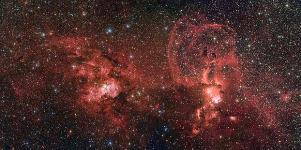 NGC 3603 And NGC 3576: A Spectacular Landscape Of Star Formation