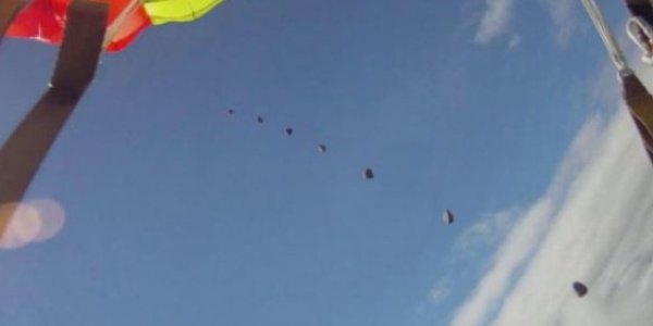 Meteoroid Caught Free-Falling On Video ? No, A Stone In The Parachute Pack