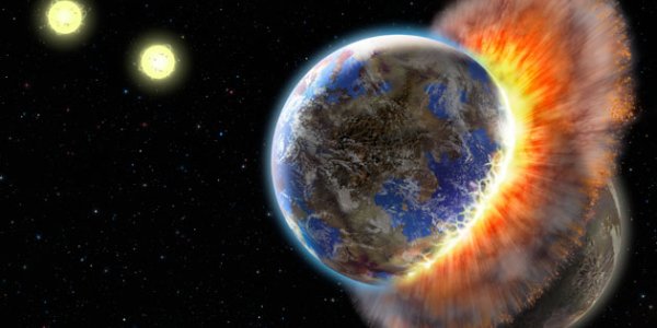 Terrestrial Planets Collide 300 Light Years Away