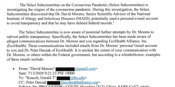 NIAID Violated Federal Record-Keeping Laws On COVID-19 Origins