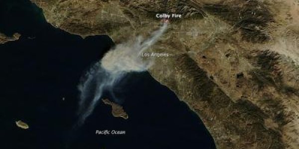 Colby Fire In Southern California Seen By MODIS