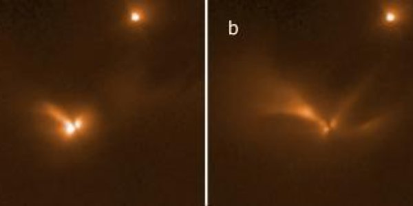 LRLL 54361: Binary Star Spied Gobbling Its First Meal