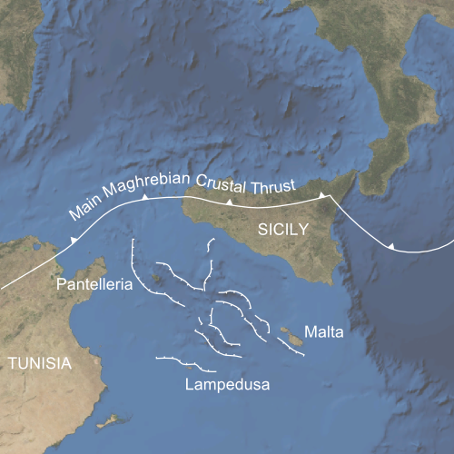 Map of the tectonic setting of Pantelleria Map of the tectonic setting of Pantelleria