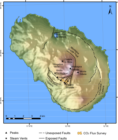 Map showing the main geological features of Pantelleria Map showing the main geological features of Pantelleria