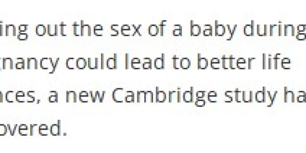 Boys Are More Demanding Than Girls Even Before Birth - In Mouse Pregnancies